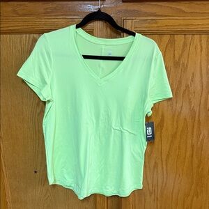 Ideology Bright Lime V-Neck Short Sleeve Tee